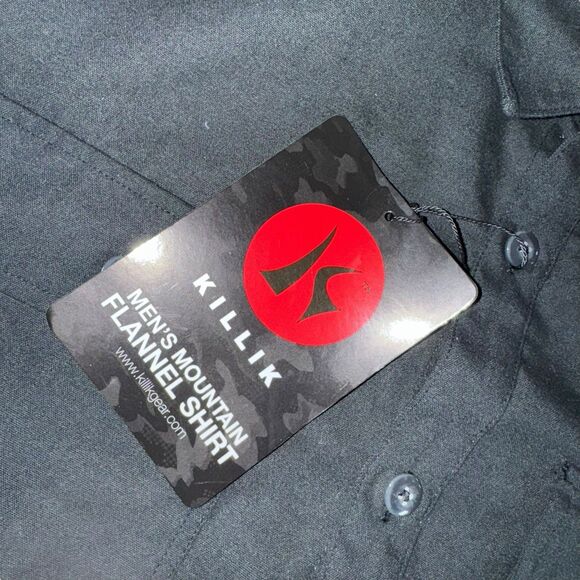 Killik Button Up Shirt Mens XXL Black Long Sleeve Flap Pockets Outdoor Hunting - Picture 5 of 15